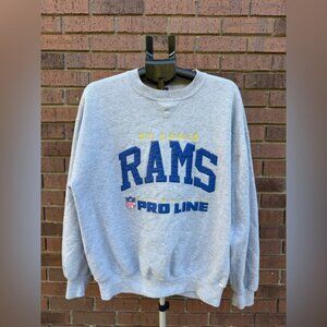 Vintage St Louis Rams NFL Sweatshirt Mens XL Gray Russell Athletic Pro Line USA